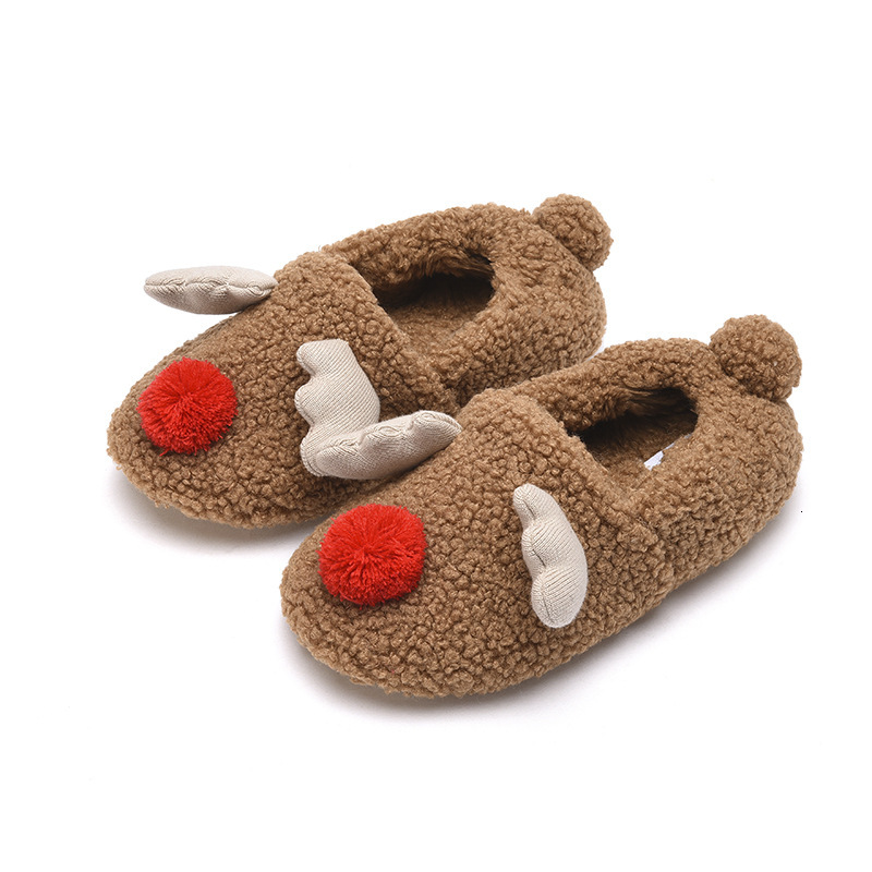 Winter luminous shoes, warm and fashionable home shoes, soft soled thick Christmas cotton slippers, casual children's shoes