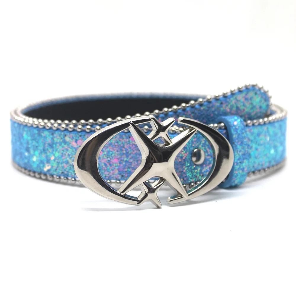 Y2k Bling Star Rhinestone Belt Womens Sequin Punk Metal Buckle Belt Fashion Waistband Jeans Pants Decor Belt 251024