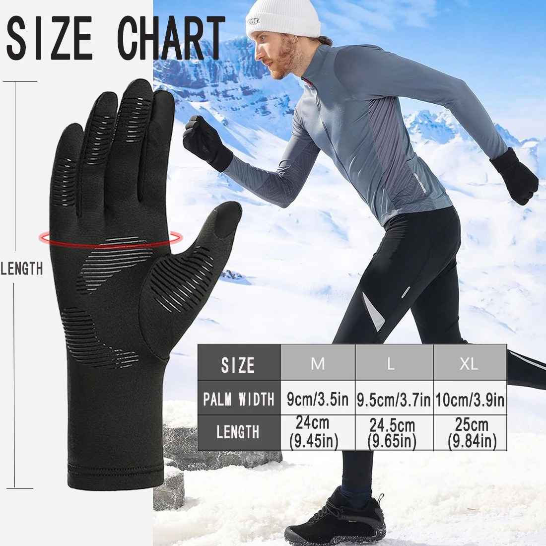 Ski Gloves Liners Thermal Warm Touch Screen Gloves Suit for Men Women CyclingRunning Thin Lightweight Winter Gloves 251024