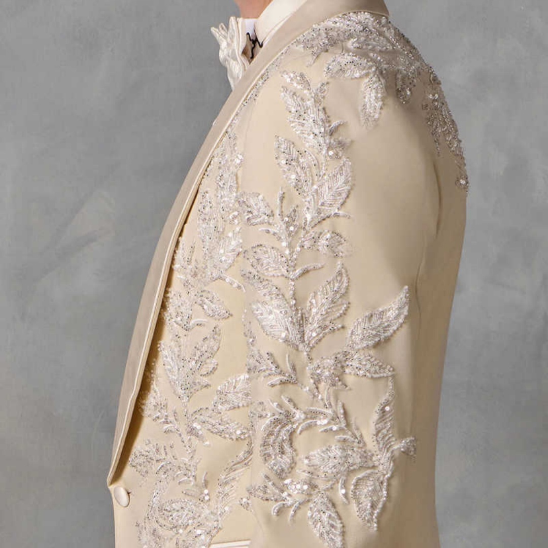 Luxury Beadeds Men Suits Single Breasted Shawl Lapel Jacket Blazer Sequins Classic Fit Prom Male Party Customized Tuxedos