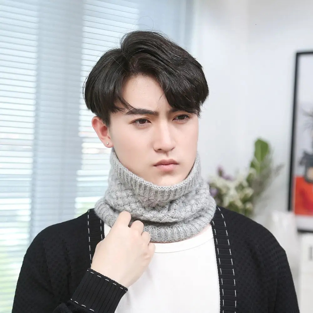 Solid Color Thick Outdoor Sports Neck Gaiters Snood Neck Warmer Autumn Winter Thermal Knitted Scarf Neckerchief 251020