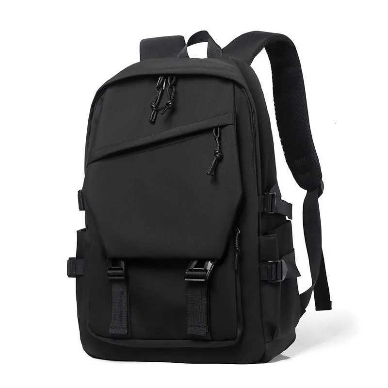 One 15 Inch Polyester Waterproof Solid Color Simple Mens Backpack Fashion Couple Student Computer Backpack W251025