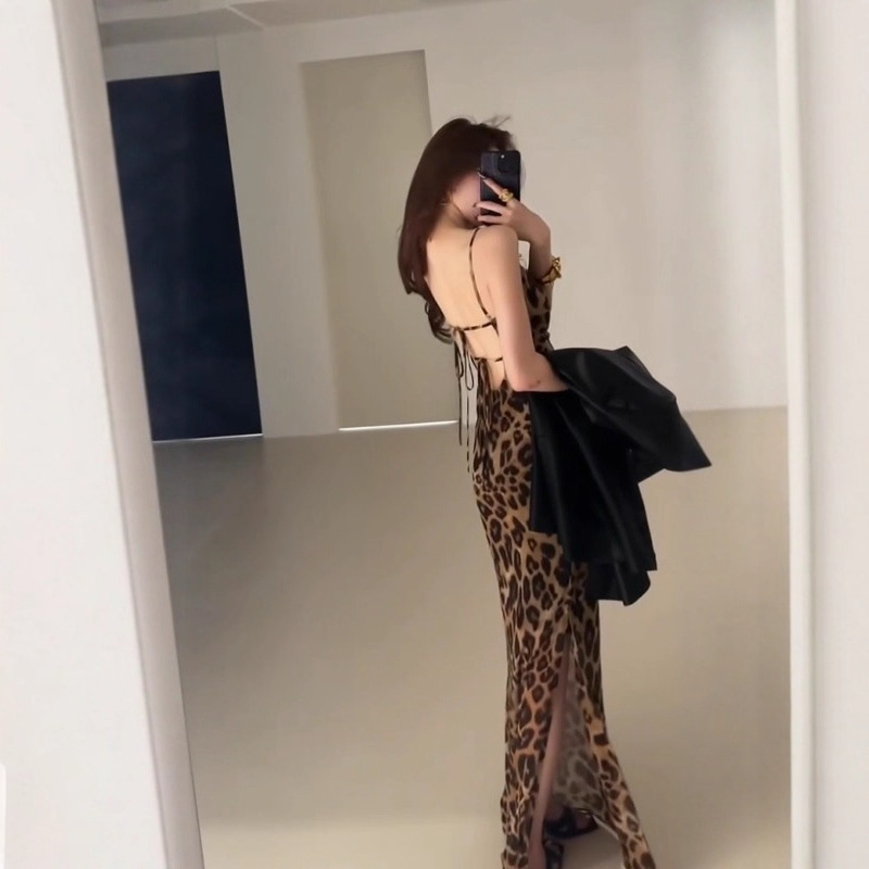 Autumn 2025 Elegant sisters Suit Design Black Casual Jacket High end Leopard Tank Top Dress Women's Fashion