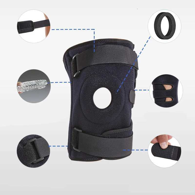PlusSize Sports Knee Brace with Adjustable Strap Silicone Spring Knee Support Patella Protection Knee Pad for Running Hiking Y251024
