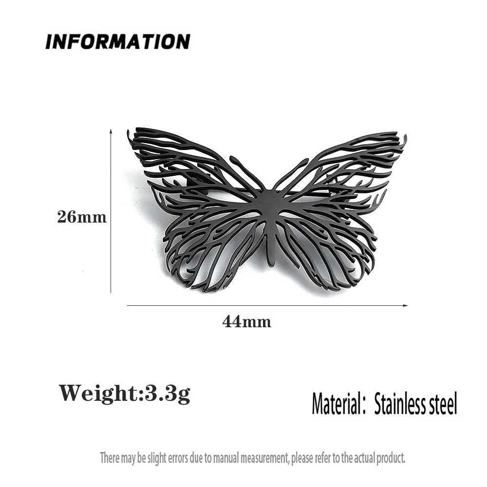 Creative animal butterfly tree of life stainless steel goldplated 18K brooch black suit accessories wedding matching set J251115
