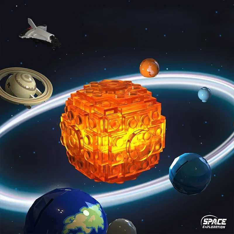 Rotating Universe Solar System Light Sets Building Blocks Sun Earth Model Space Series Science Education DIY Bricks Toy Kid Gift C251023