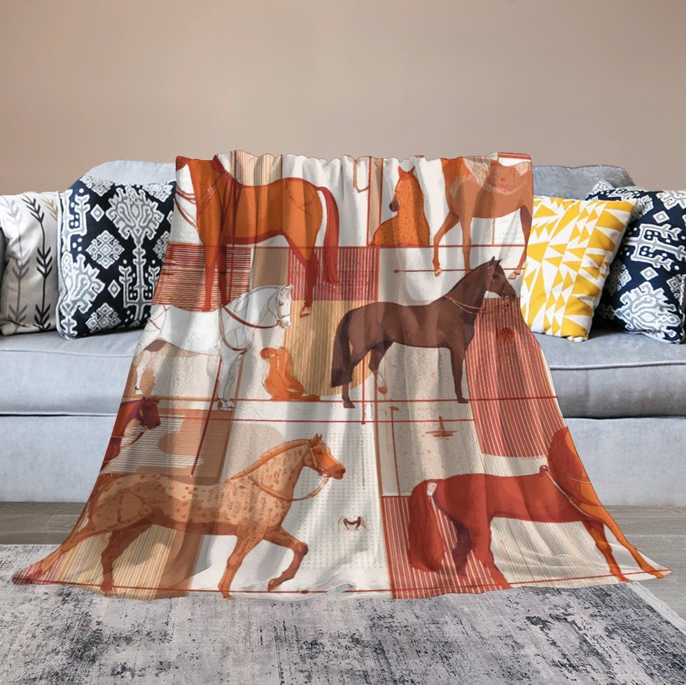 H Designer Horse blanket blanket throw cashmere vibration blanket copert Home Travel Throw Summer Air Conditioner Beach home bedding blankets throws H