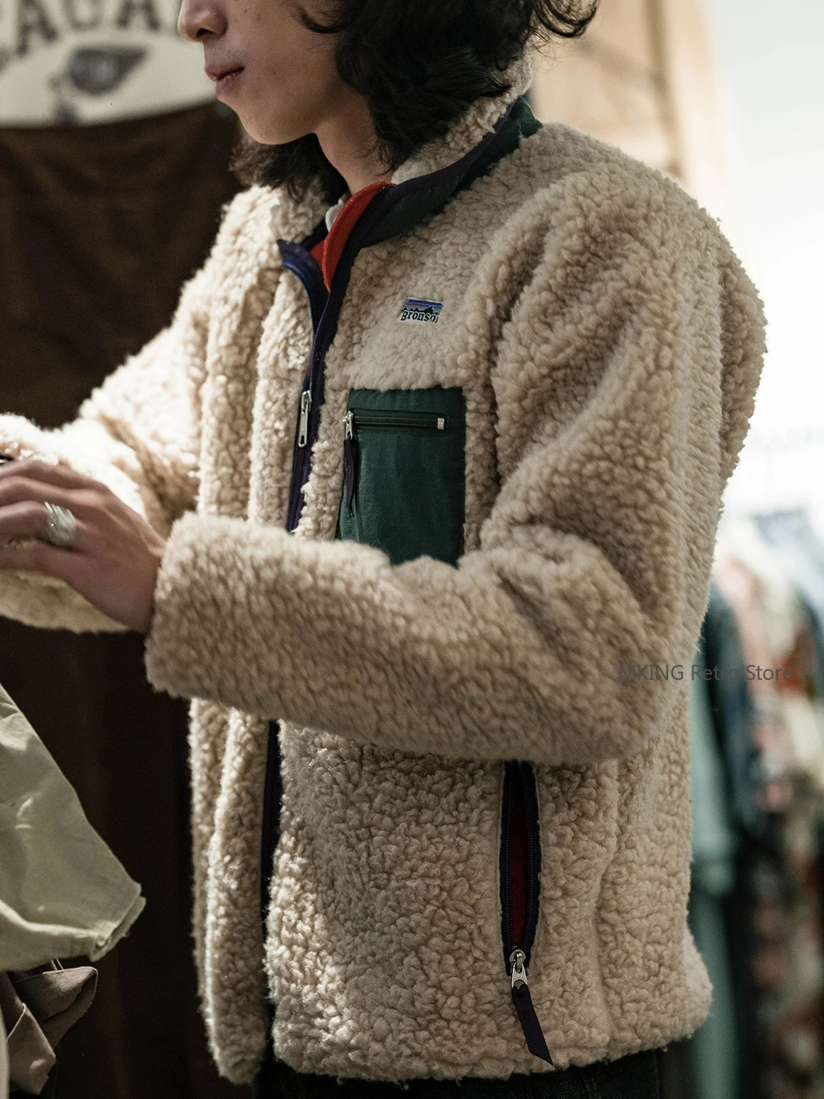 Bronson Classic Mens Retro Fleece Jacket Vintage Style Warm Mid Layer Sherpa Liner 251023CJ