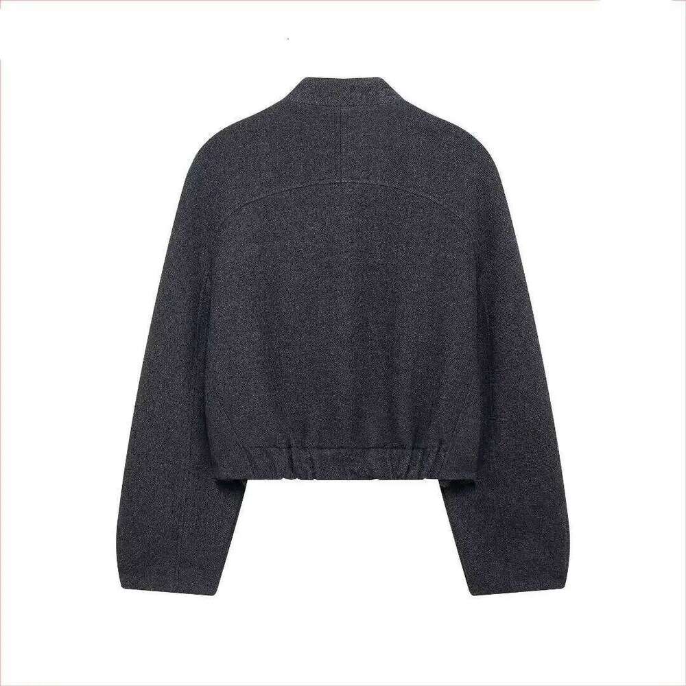 Fashionable Stand Collar Short Pilot Jacket Coat Autumn New Arrival Elegant Atmosphere Woolen Style ZR Women S Wear