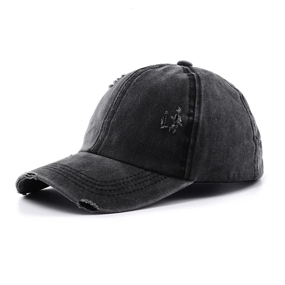 Leopard Print Vintage Washed Cotton Baseball Cap Women Hip Hop Ponytail Messy Buns Outdoor Sport Hats Accessories 251023