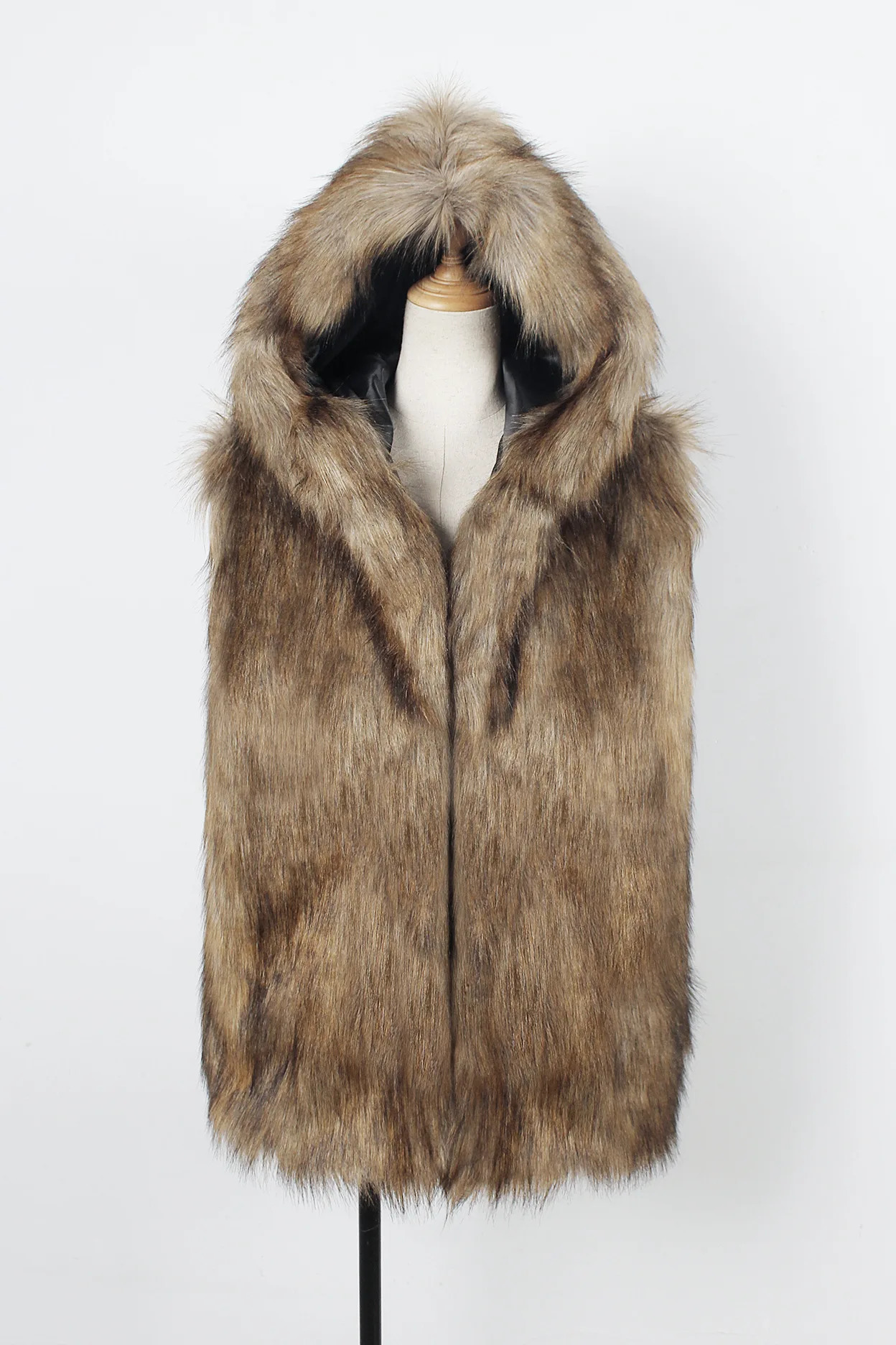 Faux Fur Men Vest Coats Hooded Sleeveless Short Coat Thick Y2k Streetwear Jackets Open Stitch Outerwear 2025 Autumn Winter 251020