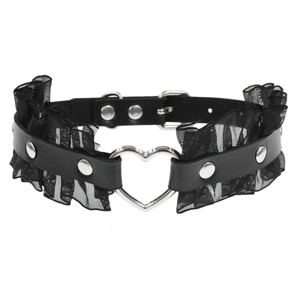 Punk gothic sexy lace spikes pu leather collar fashion necklace Y2K necklace for women daily party wear Halloween gift 251023