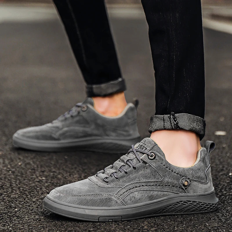 Four Season Shoes Fashionable Leather Surface and Oil Resistant Casual Shoes Breathable Lace Up Comfortable Driving Shoe 251023