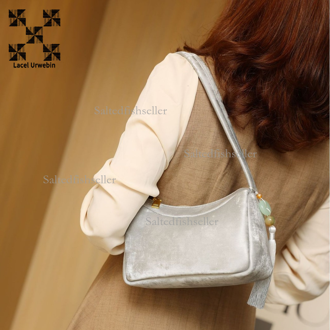 Lacel Urwebin Designer New Single Shoulder Underarm Bag Fashion Luxury Women's Tassel Chinese Cross Shoulder Small Square Bag Daily Versatile Sto