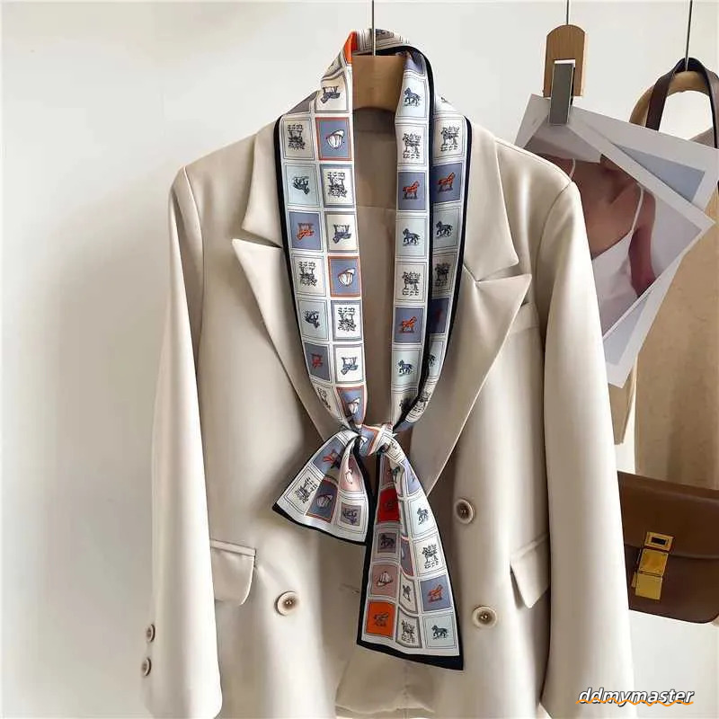 Elegant Oblong Silk Feel - Versatile Hair Accessory, Lightweight Neck Scarf For Women, Fashionable Bag Ribbon Ddmymaster