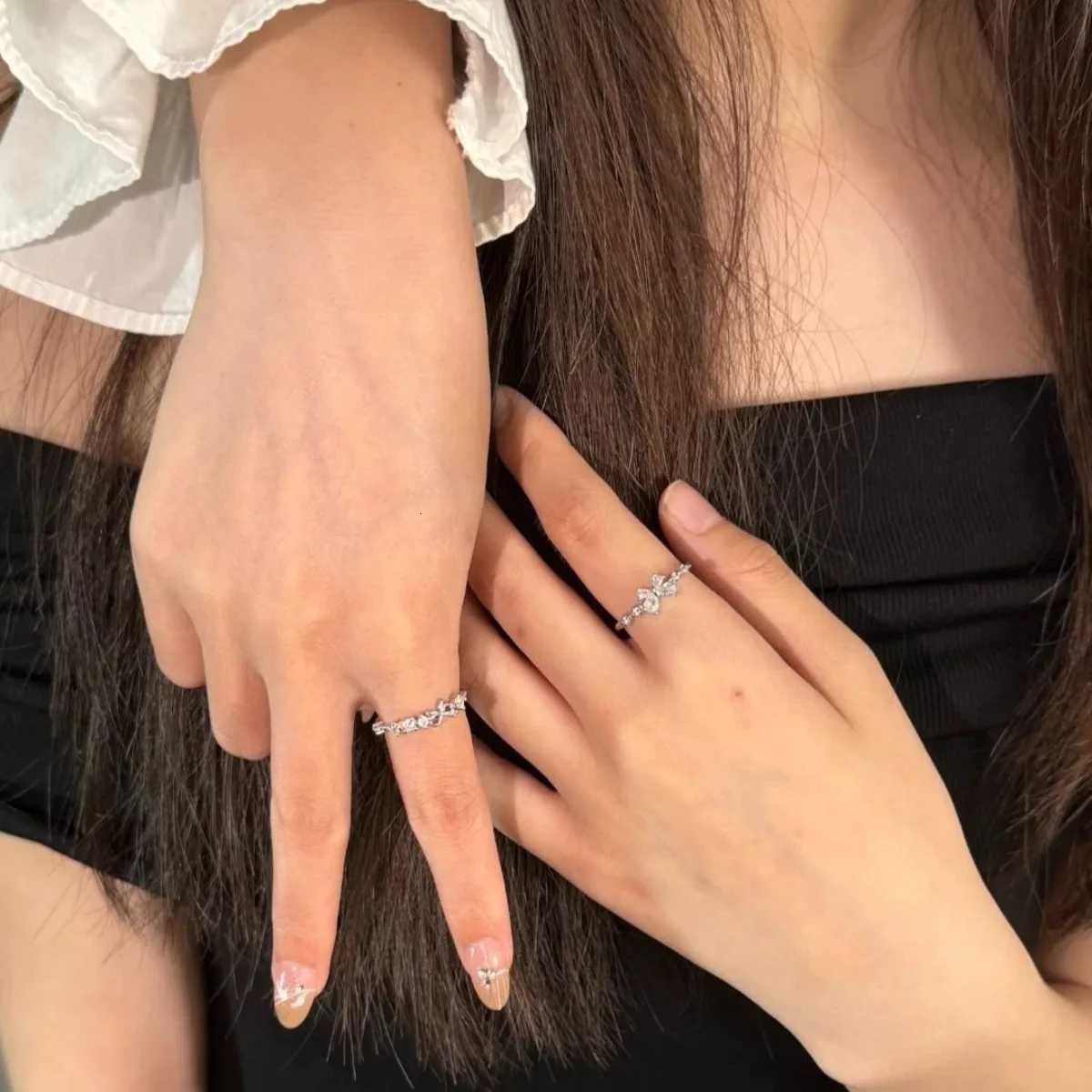 Adjustable Butterfly Zircon Ring Stainless Steel Cute Jewelry for Women Comfort Fit Daily Wear Best Friend Gift IdeaXJ251025