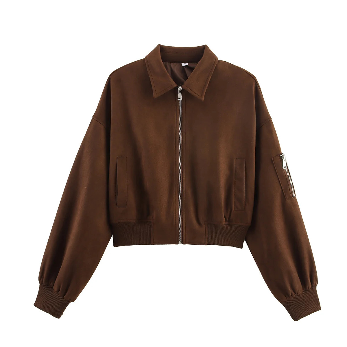 Suede Jacket Women Autumn Winter Long Sleeve Zipper Crop Coat Female High Street Outerwear Vintage Jackets Clothes 251020