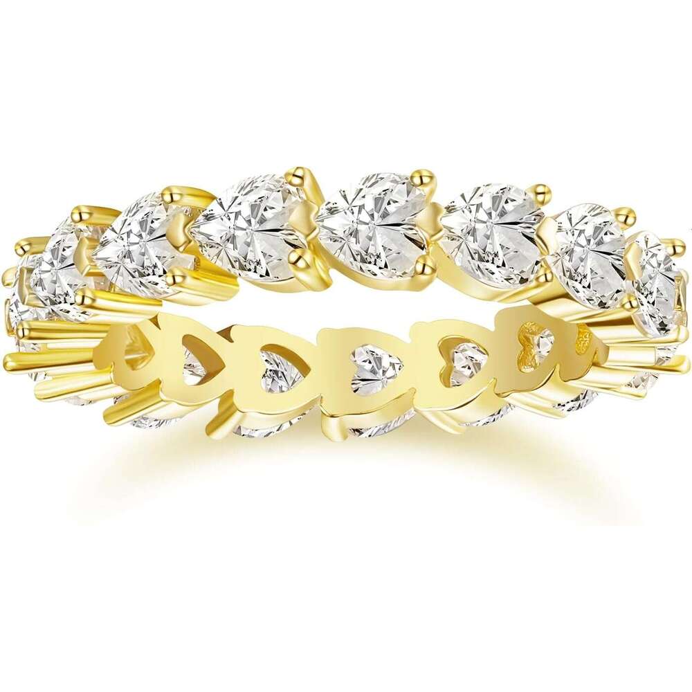 Wedding Band Women Infinity Heart-Shaped Cubic Zirconia Ring Engagement Stacking Promise Rings for Her Size 4-10