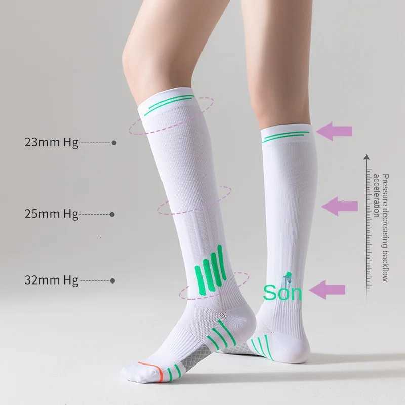 1 pair womens sports pressure socks running socks four bar skipping rope professional fitness skipping exercise calf socks Y251024