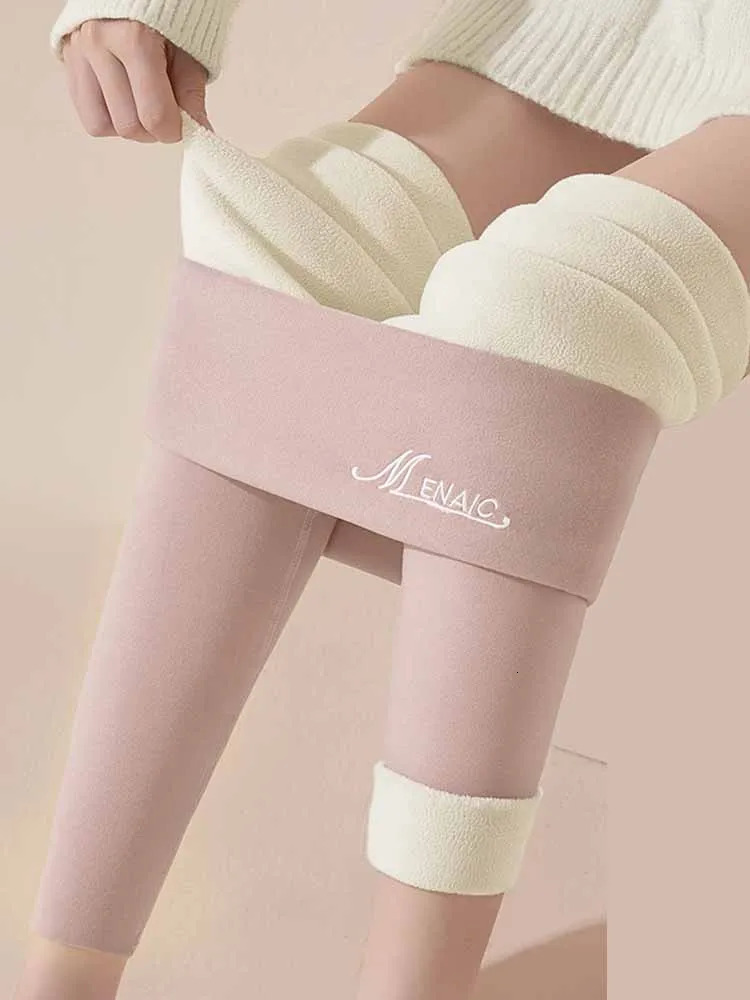 Winter Fleece Lined Leggings Women High Waist Velvet Keep Warm Pants Solid Comfortable Stretchy Thermal Tights Plus Size Leggins 251018