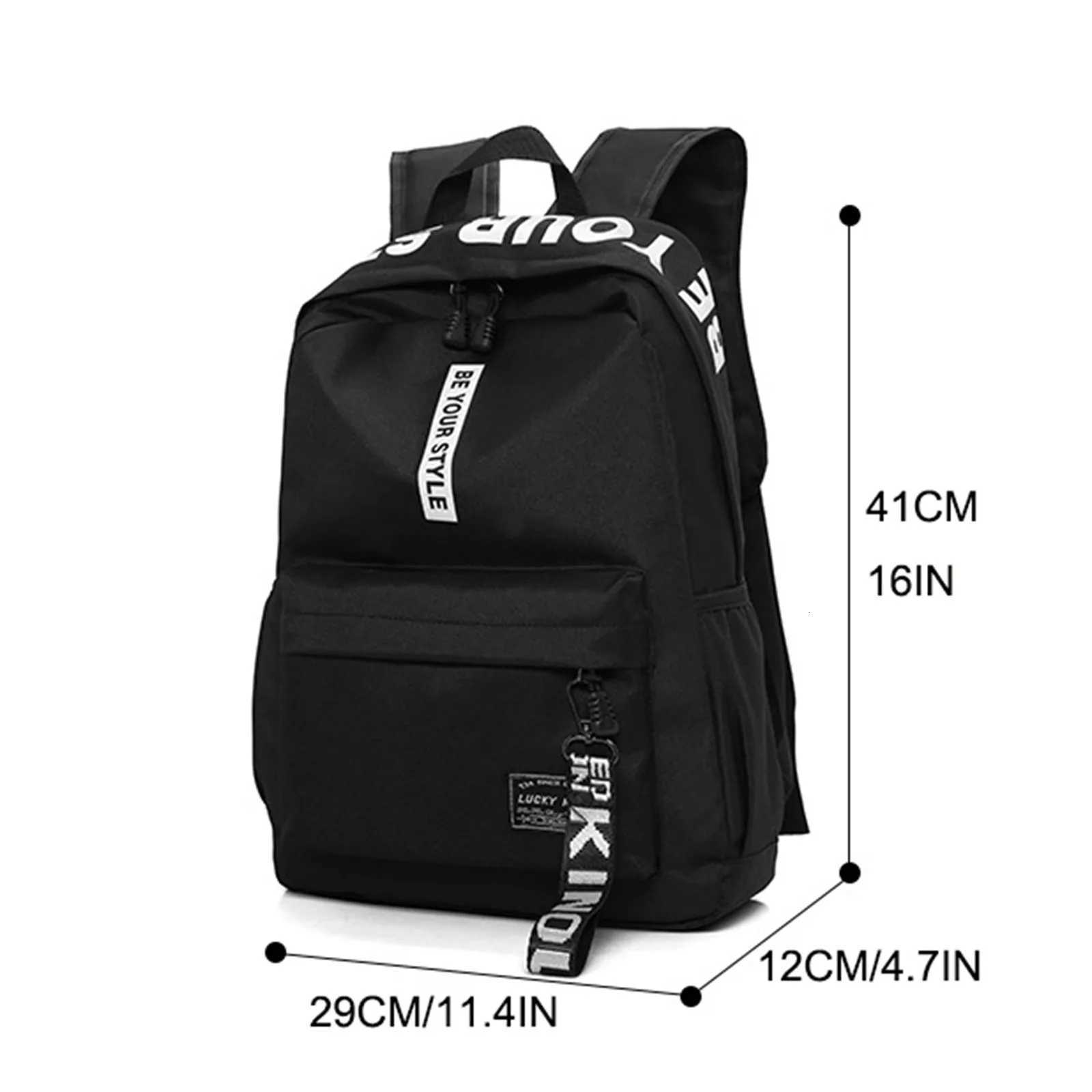 Fashionable Lightweight Student Backpack Customizable Casual Dualshoulder Bag Arc Shoulder Strap Polyester Lining Oxford W251025