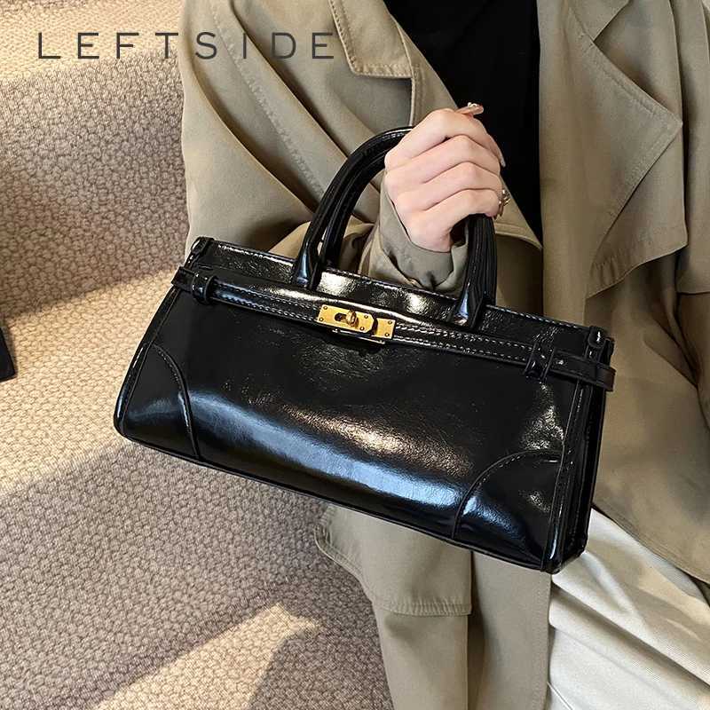 LEFTSIDE Small Pu Leather Crossbody Bags Lady Short Handle Shoulder Bag for Women 2024 New Simple Y2K Retro Handbags and Purses Z251024