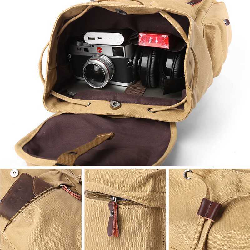TANGHAO Canvas Backpack Unisex Vintage Casual Rucksack 17inch Laptop Backpack W USB Charging Port Schoolbag Student Mochia W251025