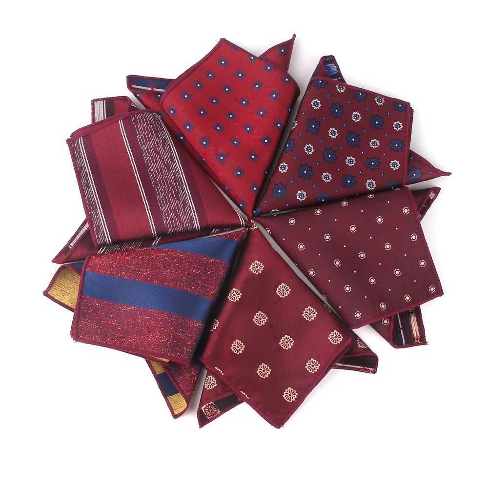 Wine Pocket Square For Men Wen Striped Chest Towel Wedding Hanky Gentlemen Hankies Mens Suits Handkerchief Pocket Towel Y251024