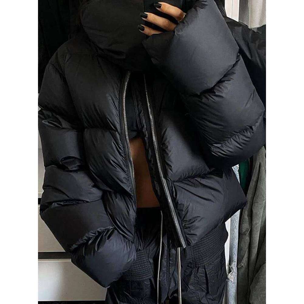 Fashion Women Cotton-Padded Coat Snap On Scarf Collar Thick Long Sleeves Zipper Wadded Jackets Autumn 2025 New Tide