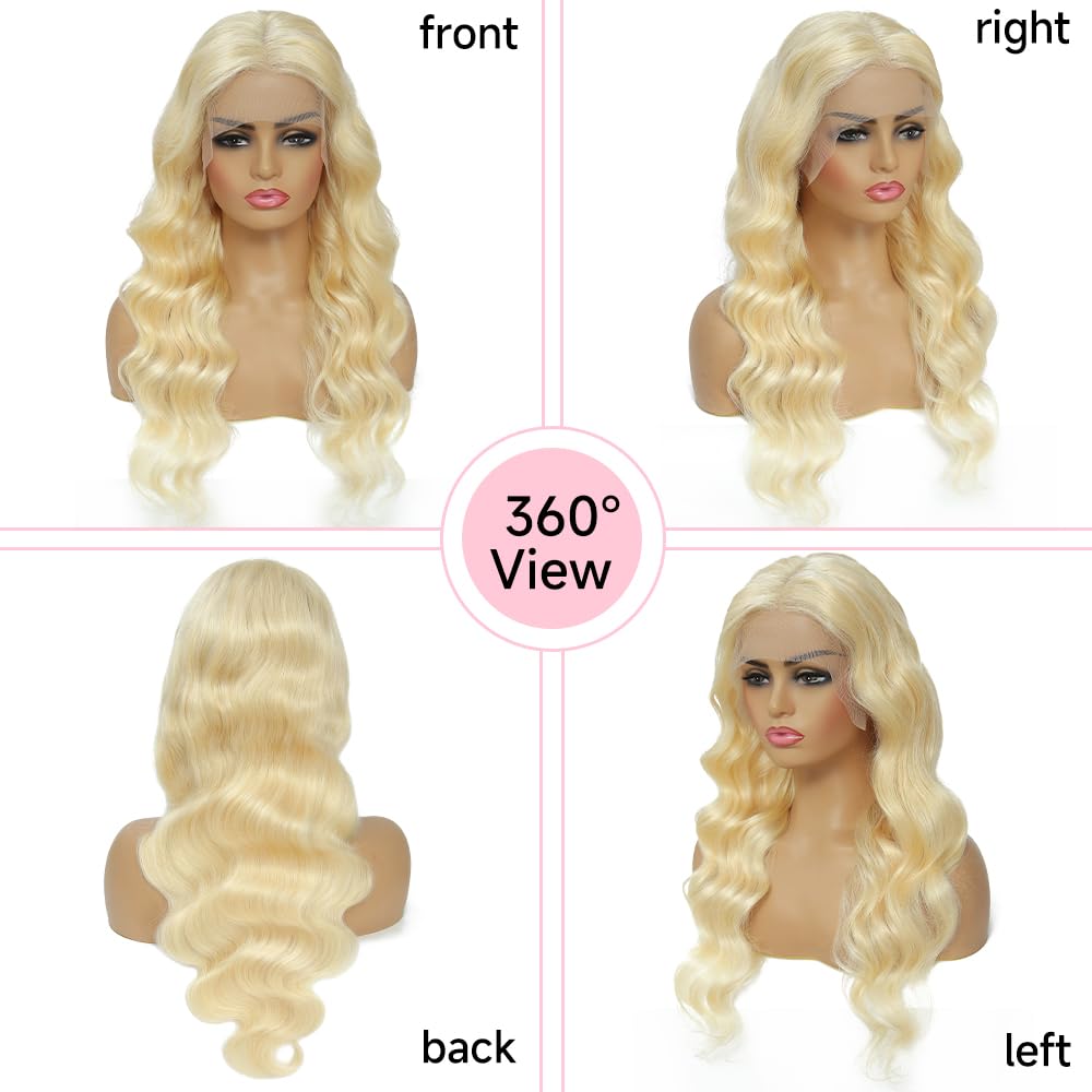 613 Blonde T Part Wig 13x6x1 Lace Front Human Hair Pre Plucked Straight Body Wave Lace Front Wigs for Women