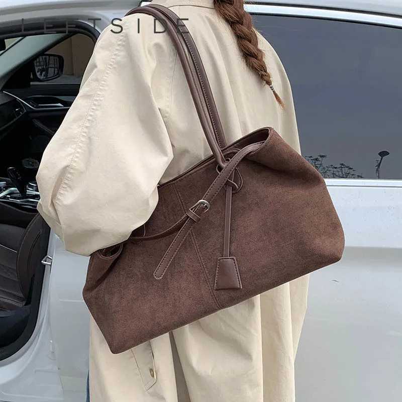LEFTSIDE Womens PU Leather Shoulder Bag 2025 Winter New Fashion Retro Underarm Bag Luxury Brand Designer Handbags Tote Bags Z251024