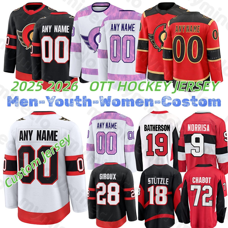 Ottawas senators hockey jerseys 7 Brady Tkachuk 85 Jake Sanderson Linus Ullmark Tim Stutzle jersey Thomas Chabot Shane Pinto Batherson Cozens Zub mens hockey jersey
