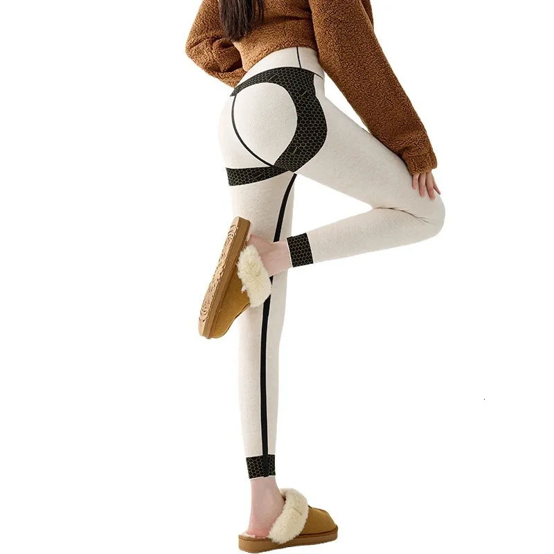BIVIGAOS Autumn Winter Cashmere Velvet Shark Leggings Women Red Notrace Thickened High Waist Butt Lifting Warm Leggings 251018
