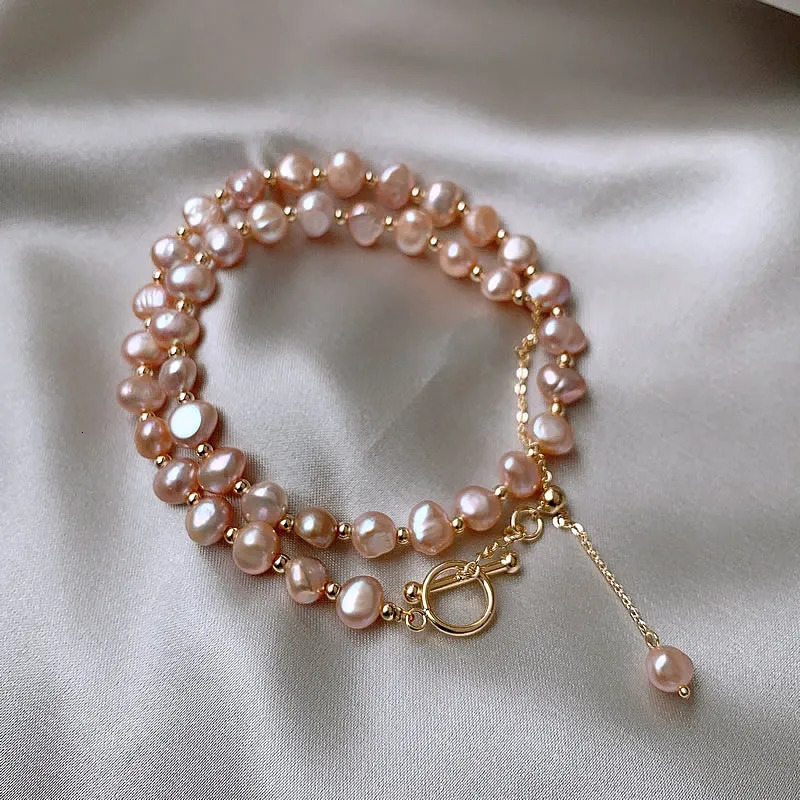 Arrival Natural Baroque Pink Freshwater Pearl 14K Gold Filled Female Chains Necklace Jewelry For Women Valentines Day Gifts 251016