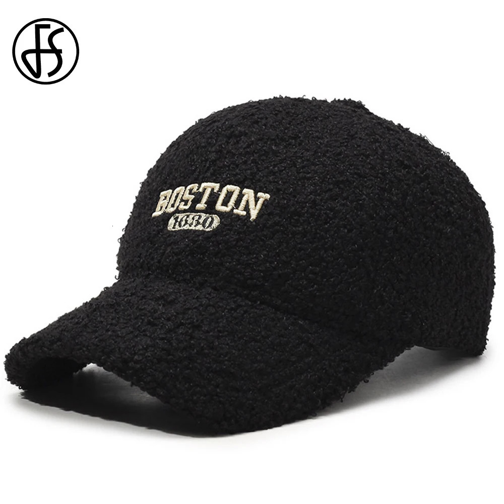 FS Winter Warm Baseball Cap For Men Plush Women Hats Letter Embroidery Face Caps Thicken Windproof Trucker Hat Bone Masculino 251023