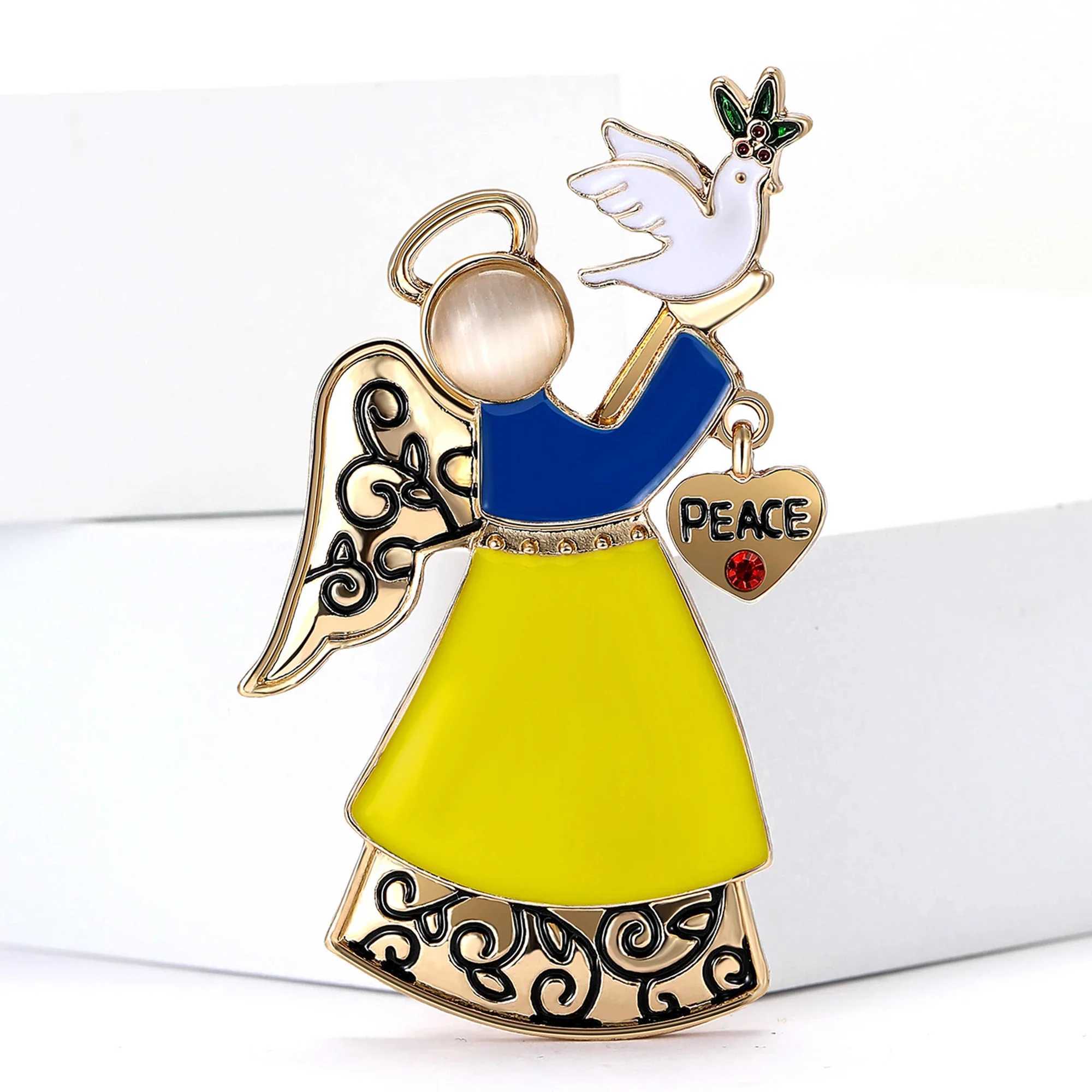 Enamel Peace Dove Angel Brooches for Women Unisex Peace Pins 2color Available Office Party Accessories Gifts J251115