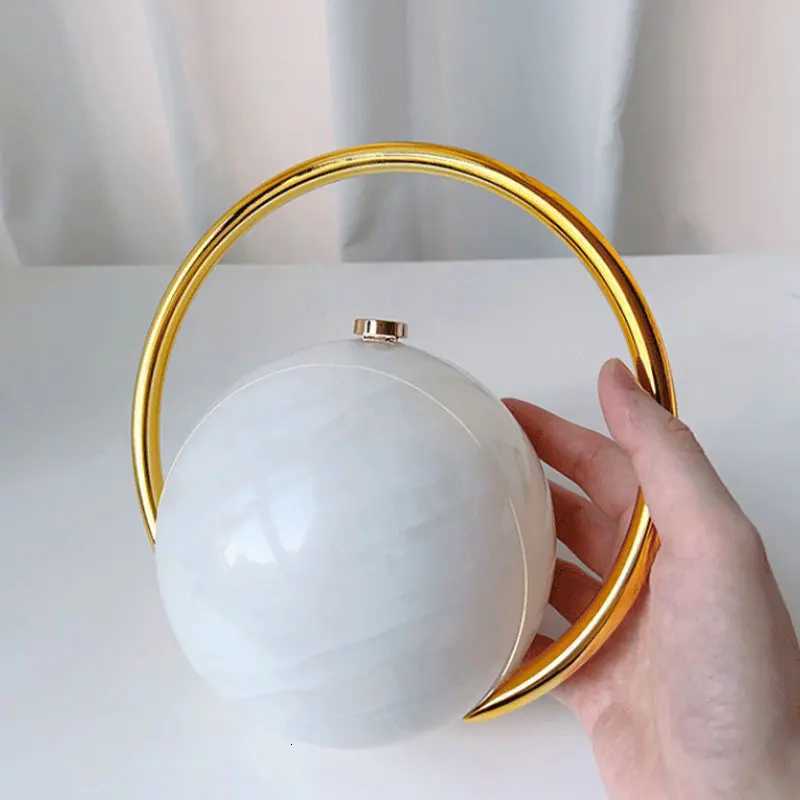 Luxury Designer Evening Clutch With Ball Handle Acrylic Women Handbag Creative Highend Bowling Wedding Purses Party Tote Ladies Z251024
