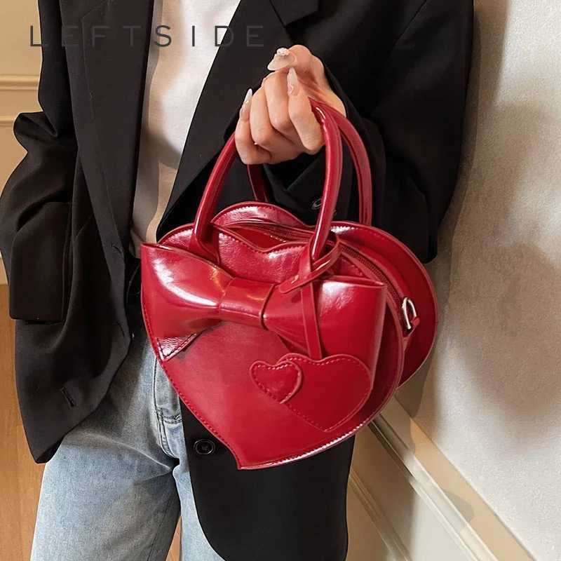 LEFTSIDE Small PU Leather Heartshaped Crossbody Bags for Women 2025 Spring Y2K Fashion Shoulder Bag Females Handbags and Purses Z251024