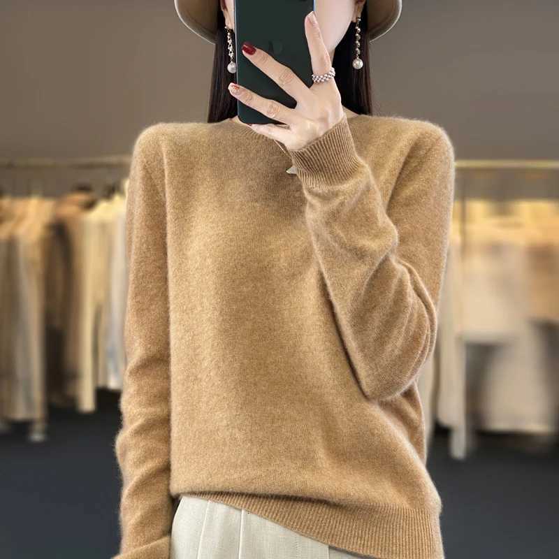 100 Merino Wool Sweater Women Oneck Cashmere Knitwear Female Pullover Autumn Winter Casual Tops Solid Color Soft ClothingT251025
