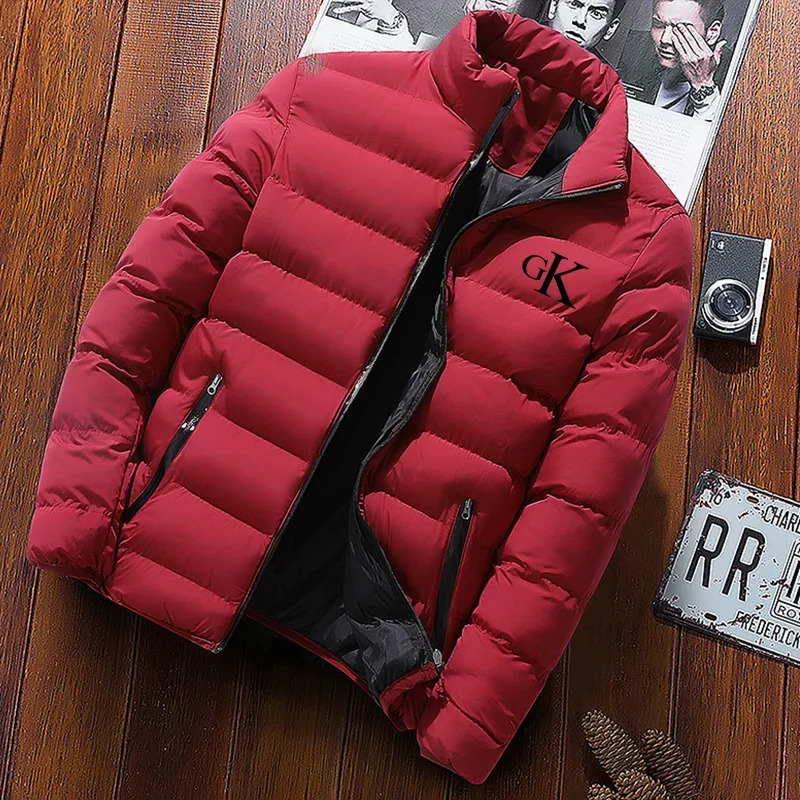 Mens padded jacket 2023 autumnwinter short warm thick casual parka 251018