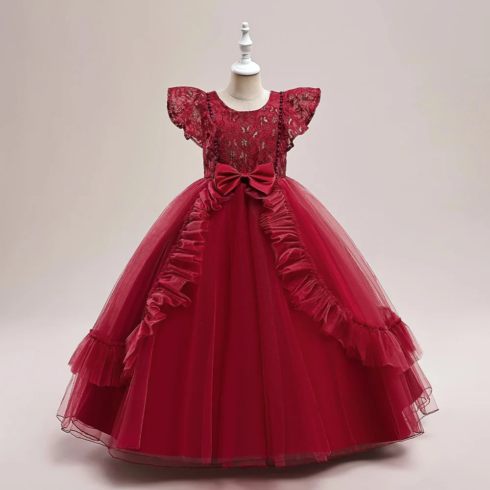 White Bridesmaid Dresses For Girls Children Puffy Tulle Princess Party Wedding Gown Elegant Kids Girl Formal Evening Dress 8 12Y 251023