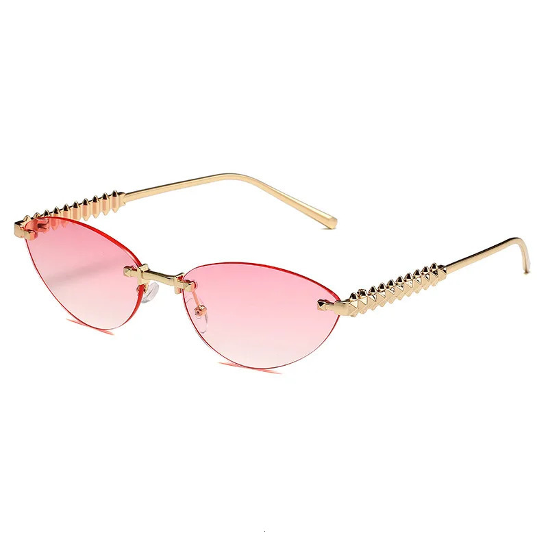 INS Fashion Cat Eye Sunglasses Men and Women Metal Rivet Leg Sun Glasses Outdoor Sports Eye Protection 251023