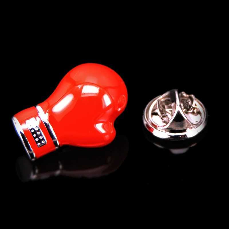 High quality red boxing gloves brooch fashion brand denim clothing hat scarf suit lapel badge pin mens brooch J251115