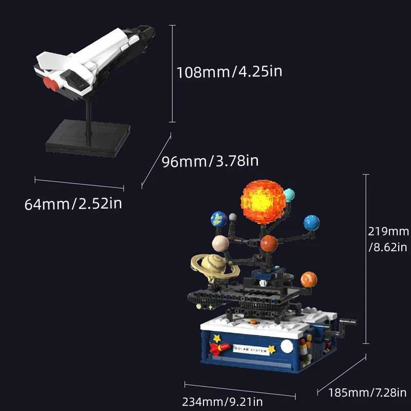 Rotating Universe Solar System Light Sets Building Blocks Sun Earth Model Space Series Science Education DIY Bricks Toy Kid Gift C251023