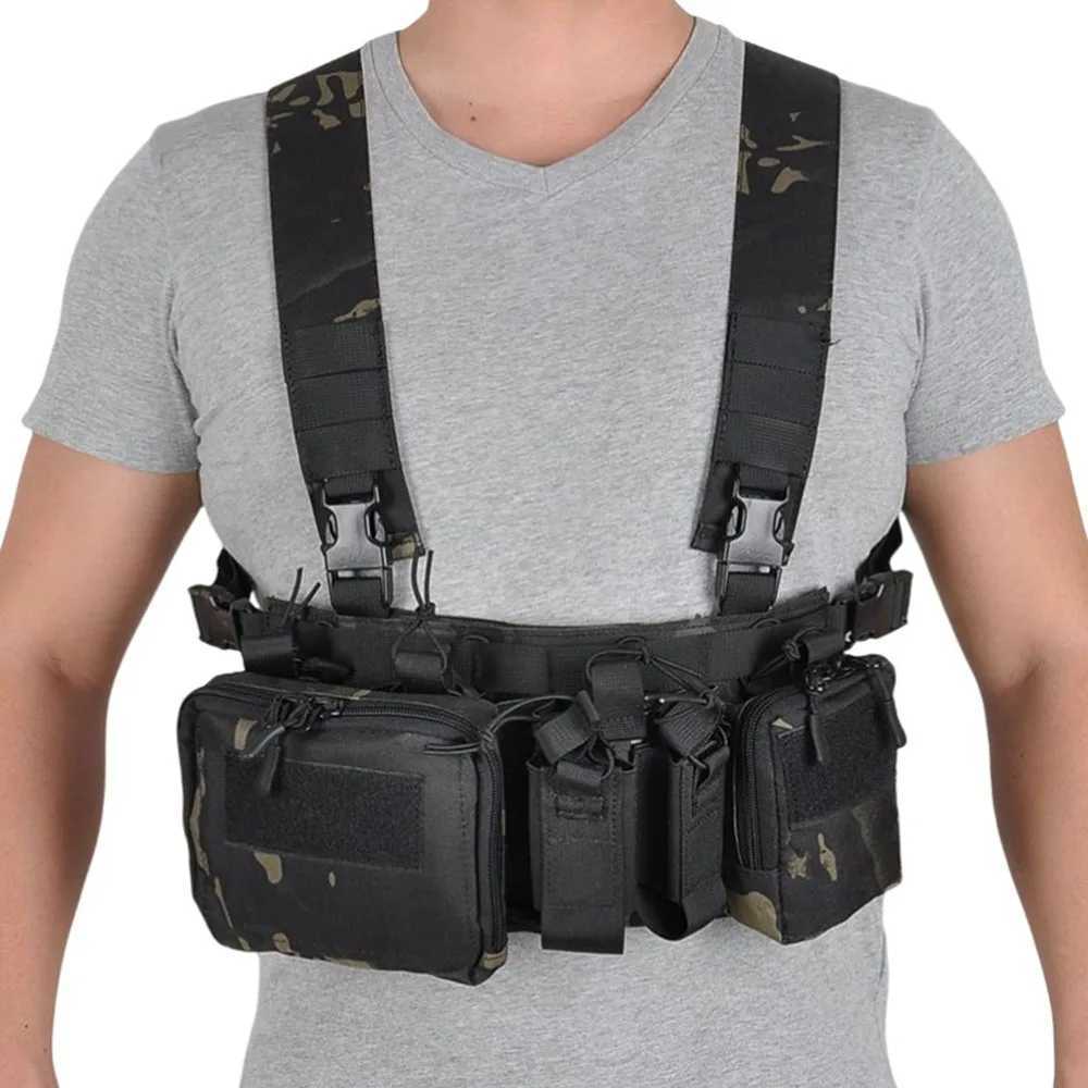 Tactical Chest Vest Rig Bag Field Training Vest Multifunctional Camouflage Strap with Multiket Outdoor Cam CS Match Pack Y251022