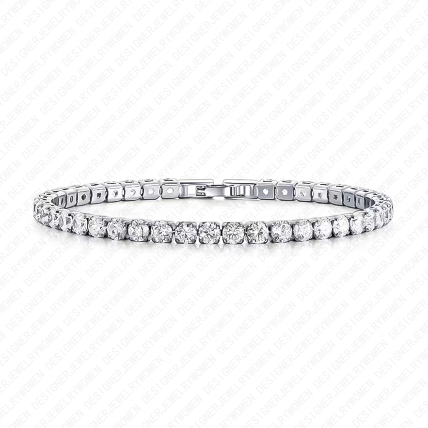 Designer Bracelet Bracelet for Women Tennis Bracelets Full Pave Bangle Silver Bangles Luxury Jewlery Designer for Women Sparkling Timeless Elegant Gif
