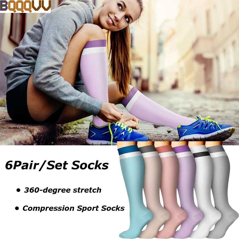 Copper Compression Socks for Men and Women Knee High Sports Socks Running Athletic Medical Pregnancy 6 Pairs 1520mmHg Y251024