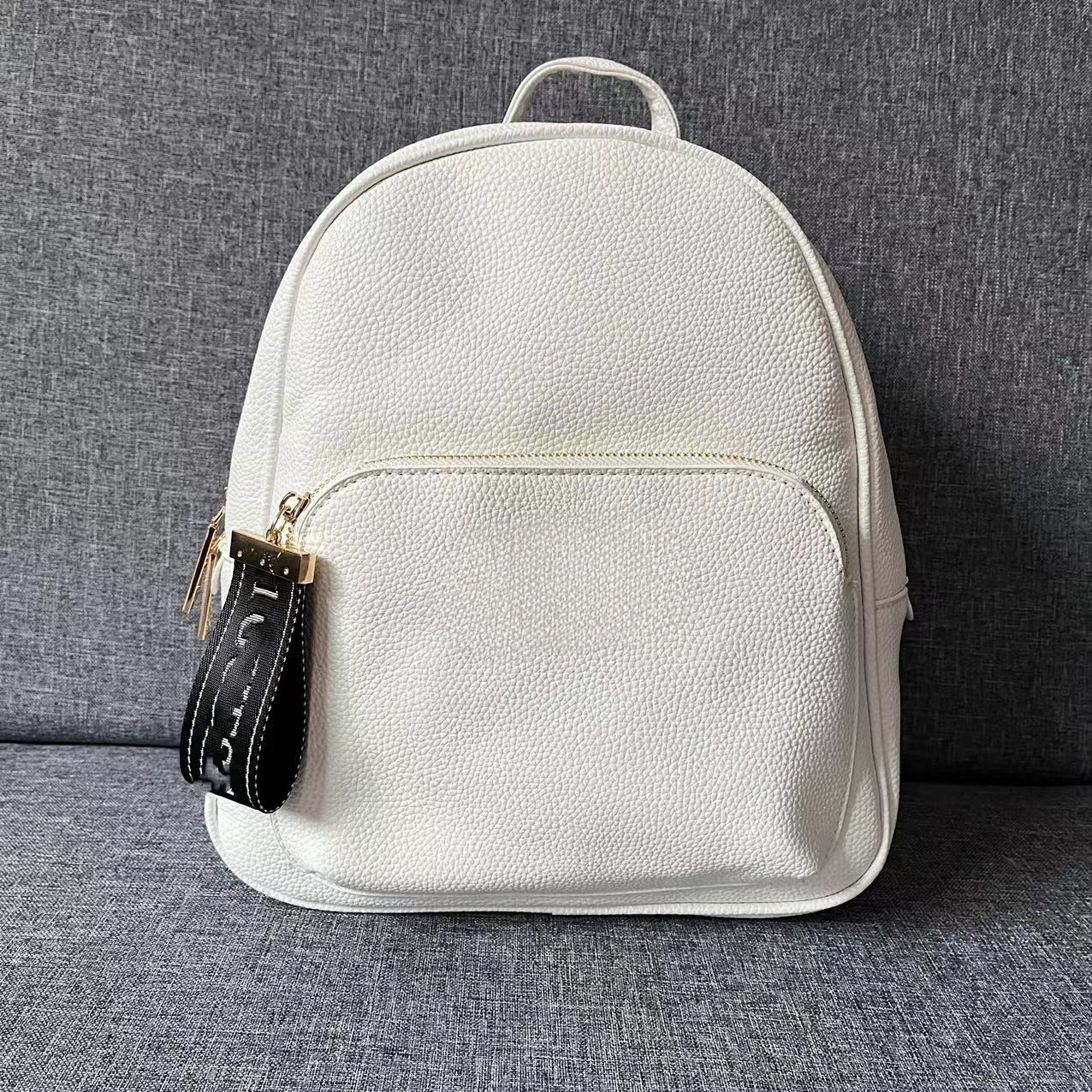 New European and American Fashion Casual Simple Solid Color Letter Large Capacity Designer Backpack Mommy Bag Women's Bag