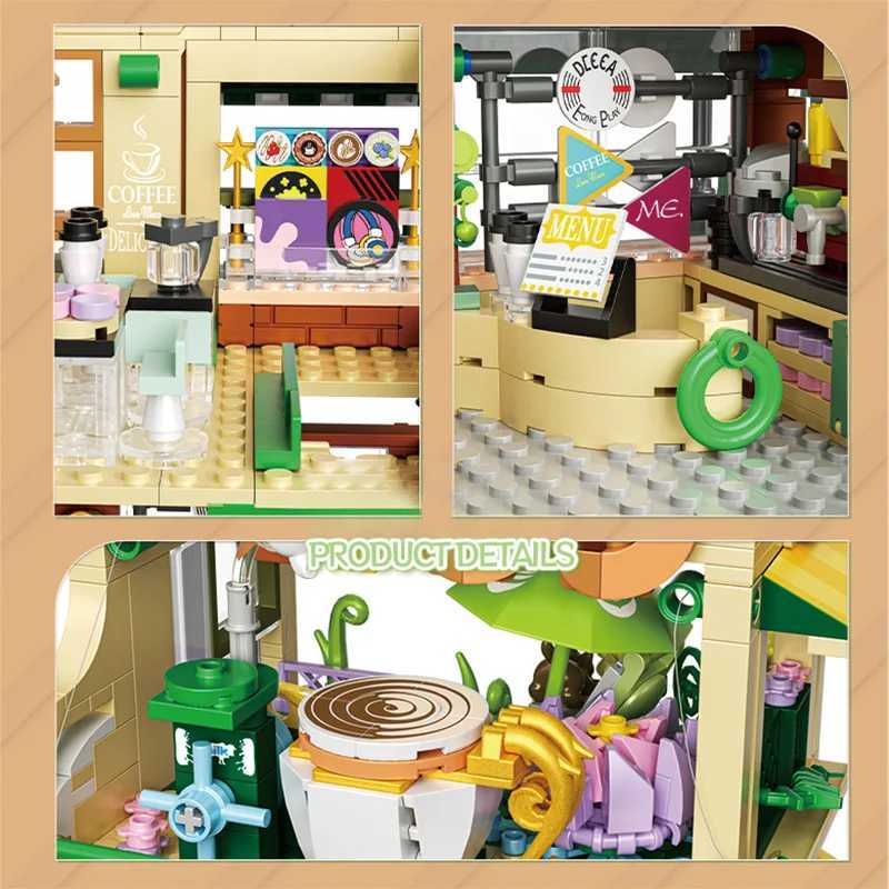 Creative Street View Wedding Salon Manor Garden House Coffee Shop Model Building Blocks City Architecture Mini Bricks Toys Gifts C251023