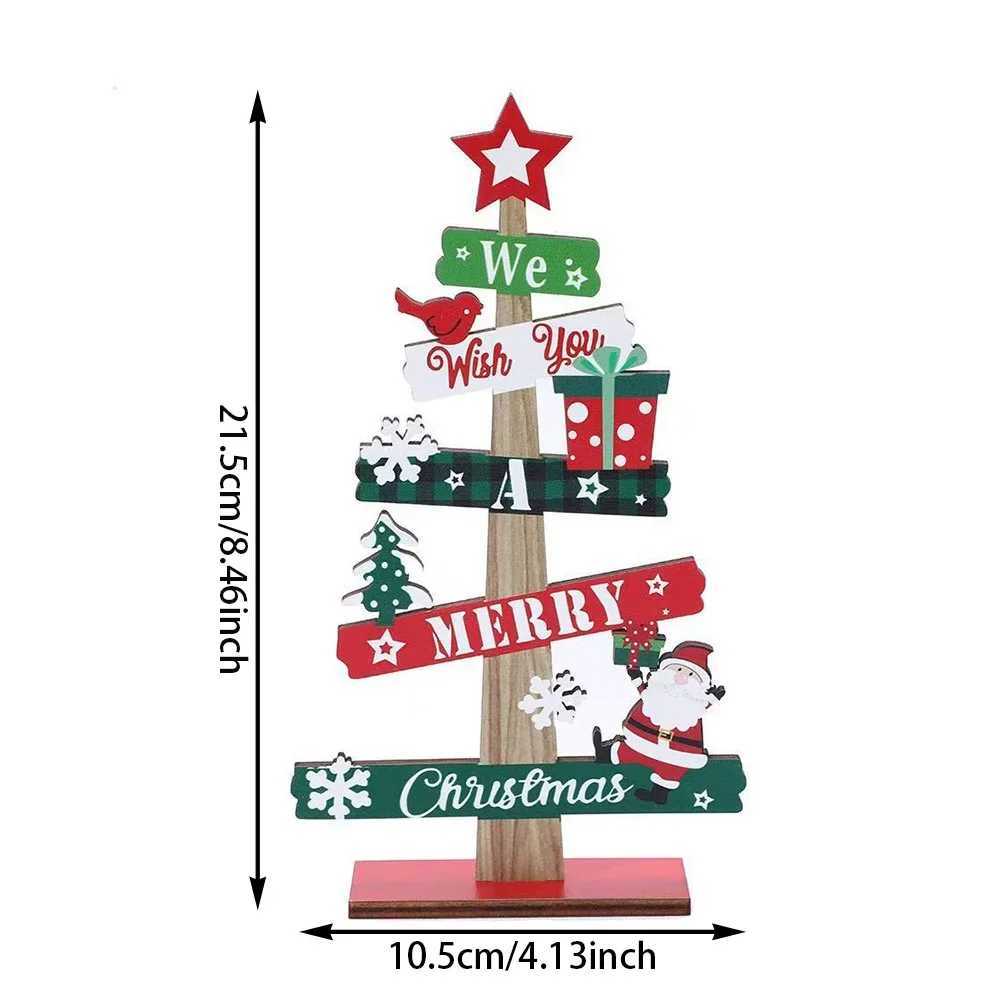Runto 1pc Wooden Xmas Tree Ornaments Santa Claus Snowman 2025 Merry Christmas Home Decoration New Year Desktop Decor Navidad C251024